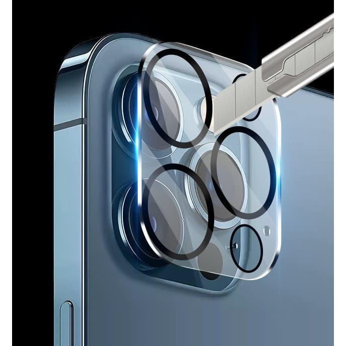 Folie de protectie pentru camera spate iPhone 14 Pro Max, transparent cu margini negre 1
