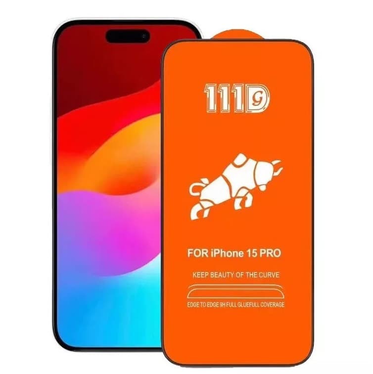 Folie de sticla Apple iPhone 15 Pro, Full Glue 111D, margini negre 1