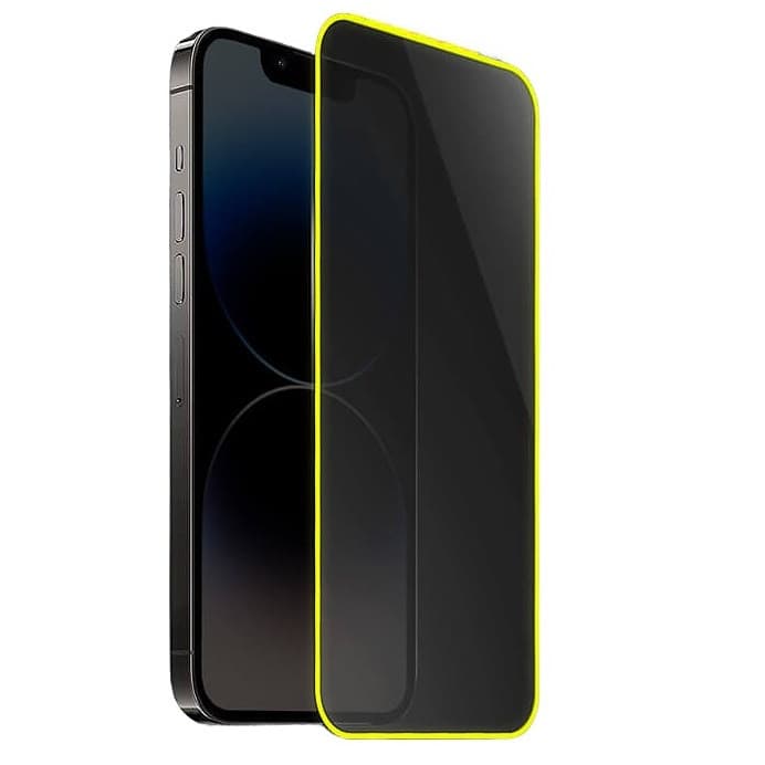 Folie sticla Apple iPhone 15, Luminous HD, margine fluorescenta, galbena 1