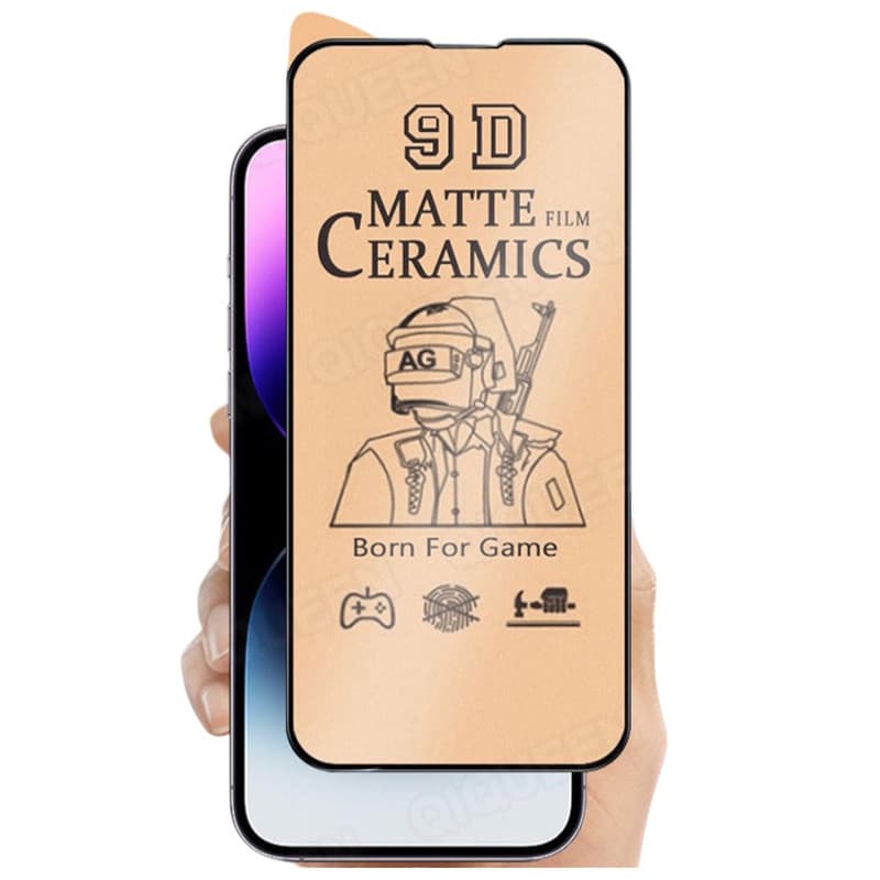 Folie de protectie Apple iPhone 15 Pro Max, Matte Ceramic, margini negre 1