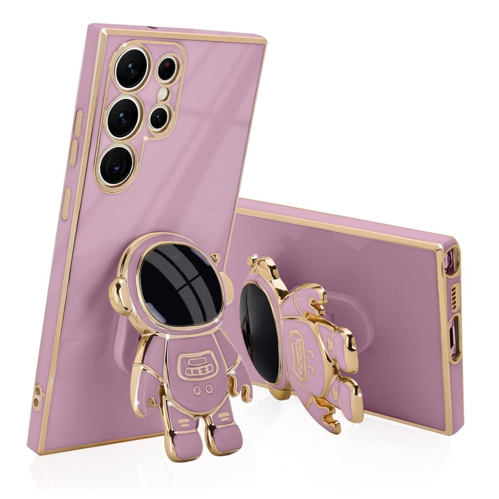 Husa Samsung Galaxy S24 Ultra, Astronaut Case, protectie camera, functie stand expunere, mov 1