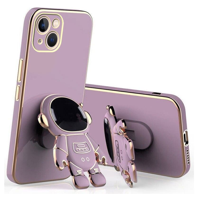 Husa Apple iPhone 15, Astronaut Case, protectie camera, functie stand expunere, mov 1
