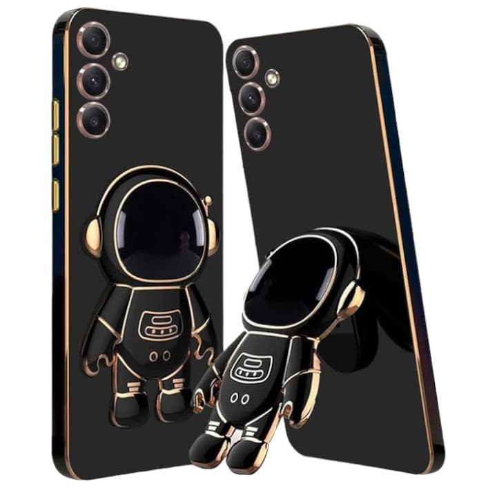 Husa Samsung Galaxy A15, Astronaut Case, protectie camera, functie stand expunere, neagra 1