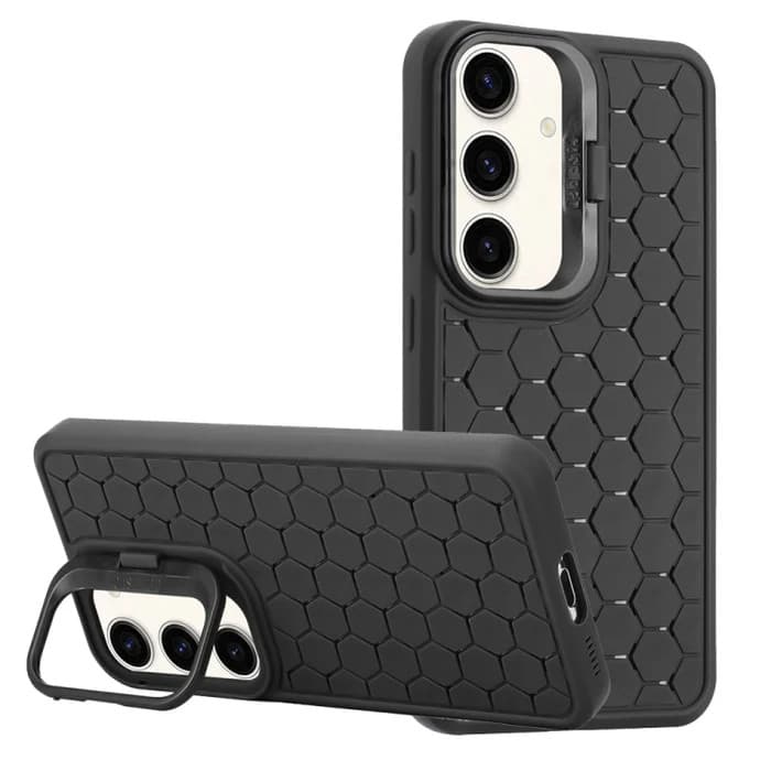 Husa Samsung Galaxy S23, HoneyComb Bracket, functie stand, neagra 1