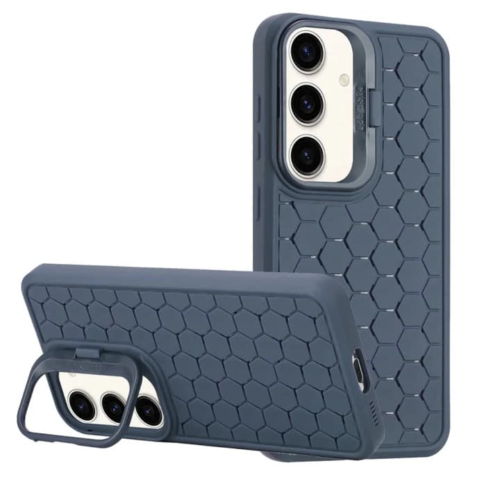 Husa Samsung Galaxy S23, HoneyComb Bracket, functie stand, albastru inchis 1