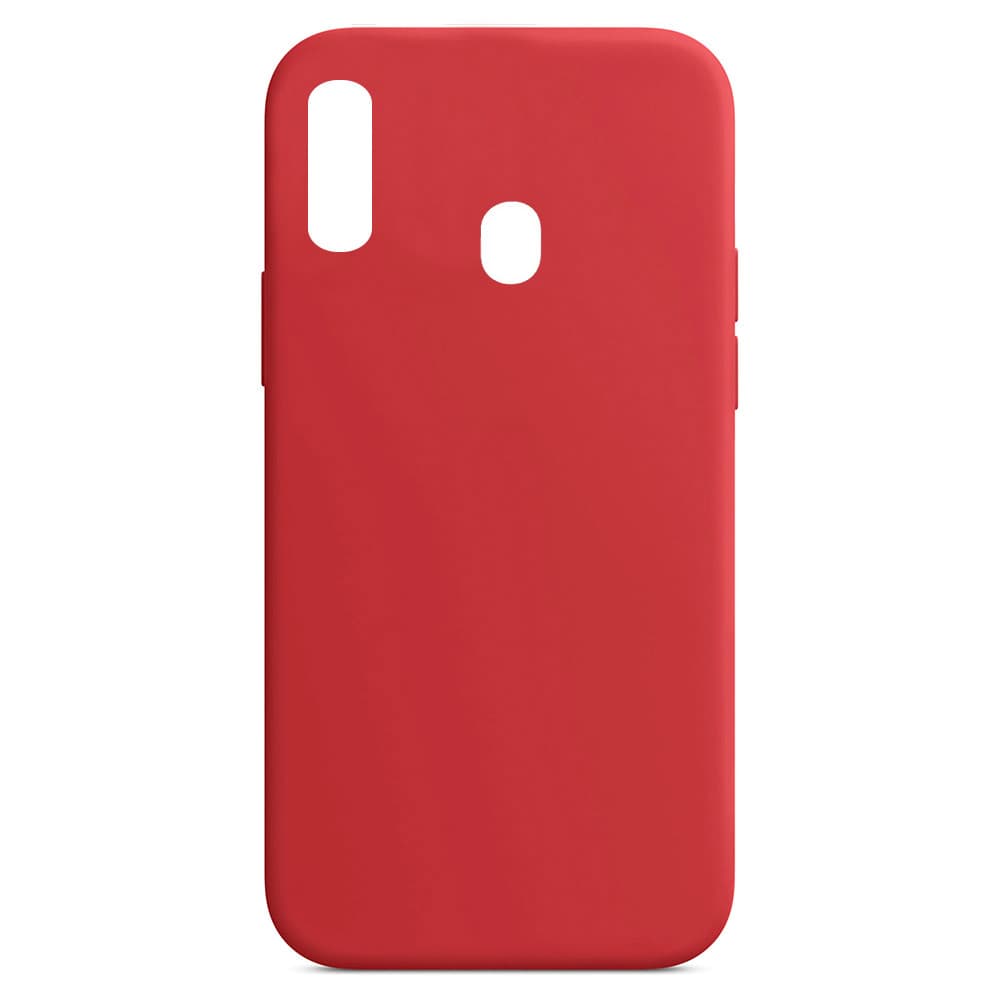 Husa Samsung Galaxy A20e, Luxury Silicone, catifea in interior, rosu 1