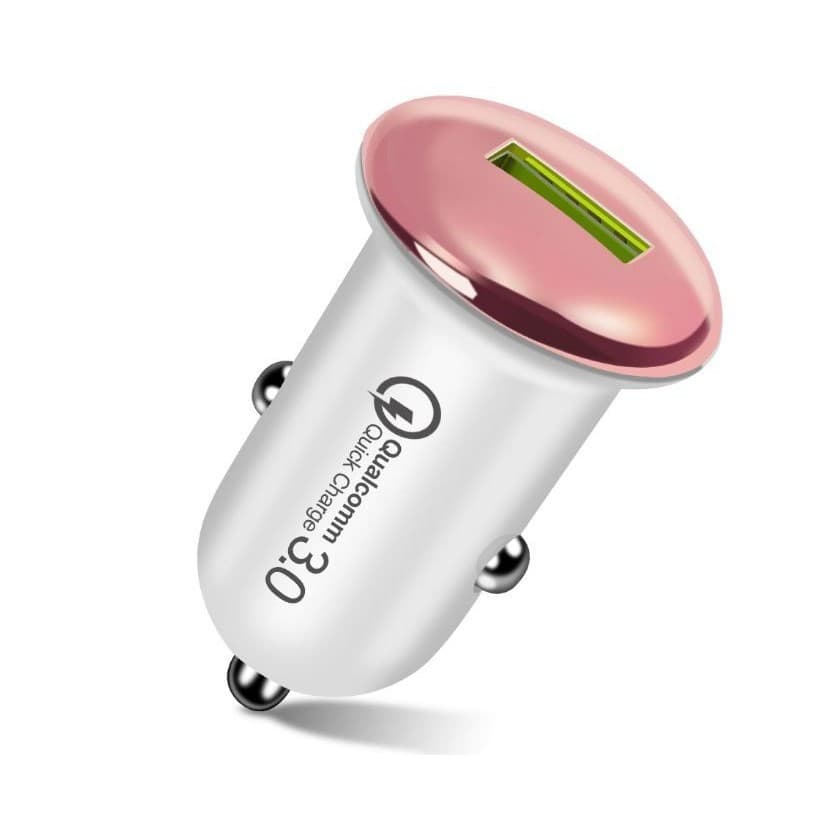 Incarcator auto cu port USB Qualcomm 3.0 Quick Charger, fast charging, roz 1