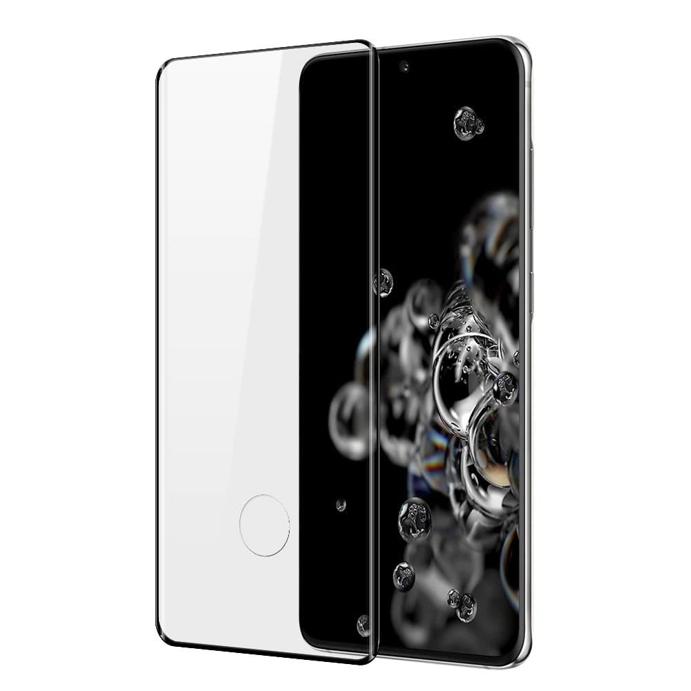 Folie de sticla Full Face 3D pentru Samsung Galaxy S20, decupaj amprenta, margini negre 1