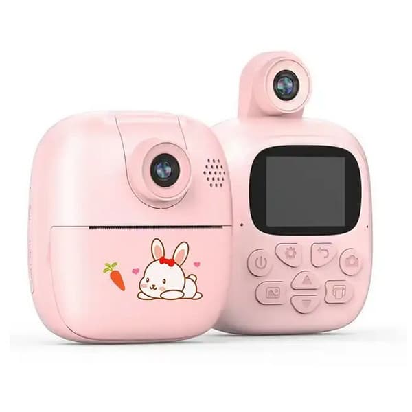 Aparat foto, camera video Full HD pentru copii IDK-A19, imprimanta termica incorporata, turcoaz 1