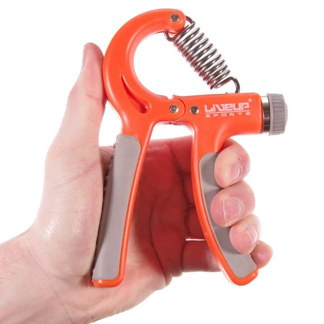 Flexor cu arc Liveup, reglabil 2 - 20 kg, pentru antrenament antebrat, exercitii recuperare maini, portocaliu 1