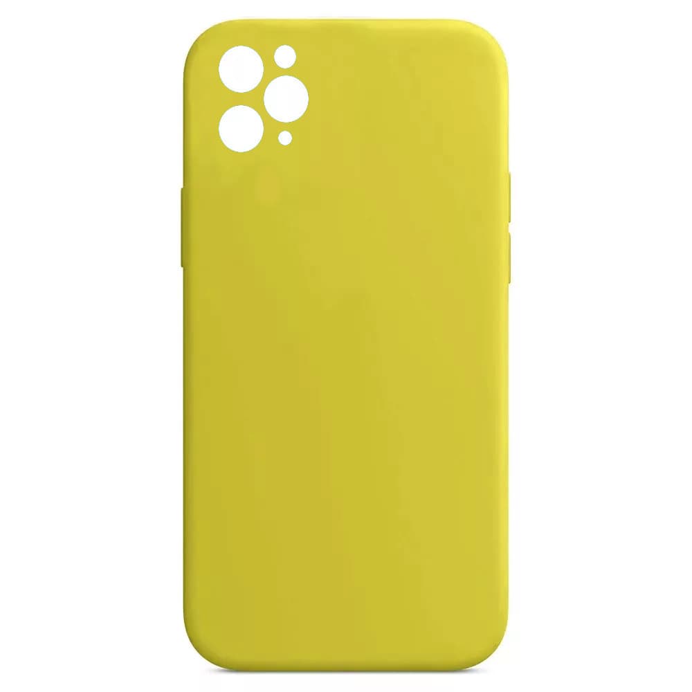 Husa Apple iPhone 11 Pro Max, Luxury Silicone, catifea in interior, protectie camere, galben 1