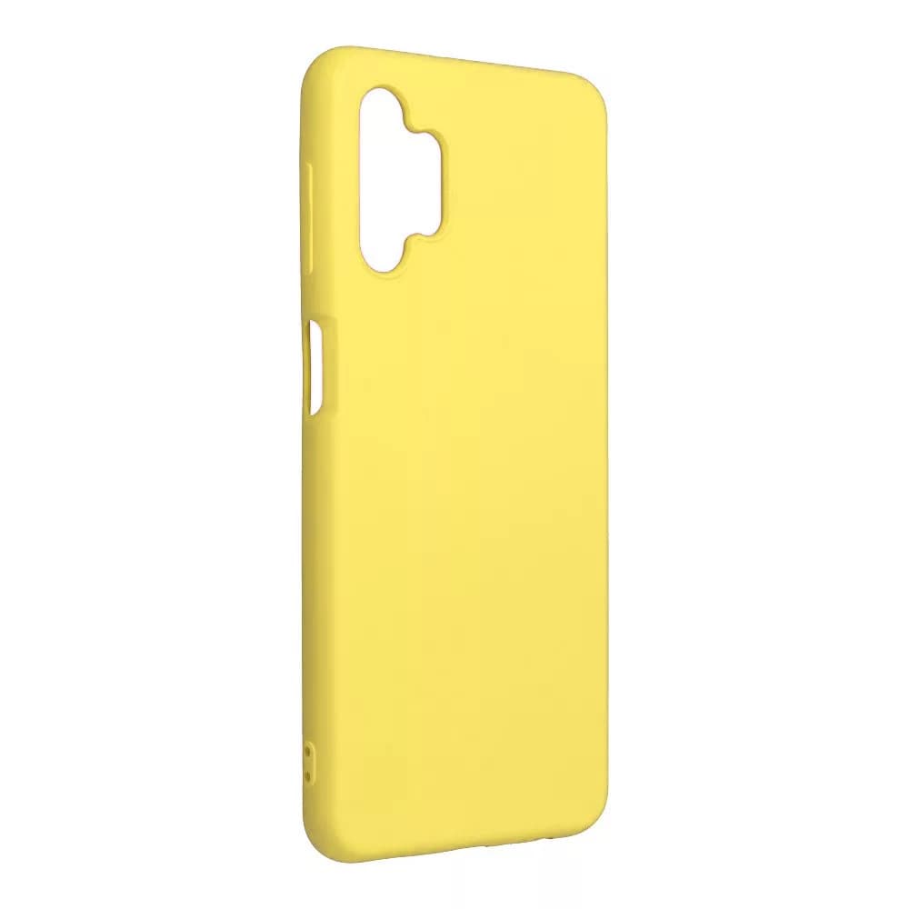 Husa Samsung Galaxy A32 5G, Luxury Silicone, catifea in interior, galben 1