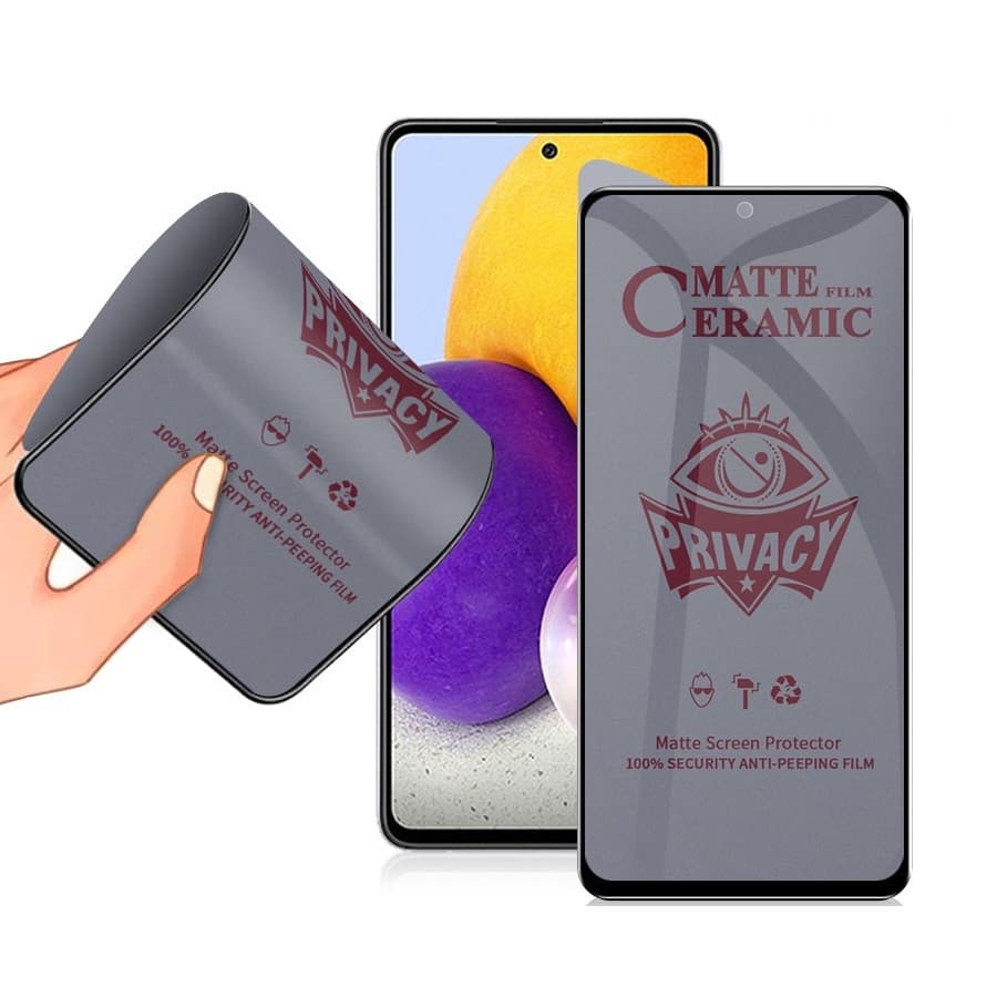 Folie protectie Huawei P Smart Z, Matte Ceramic Privacy, margini negre 1