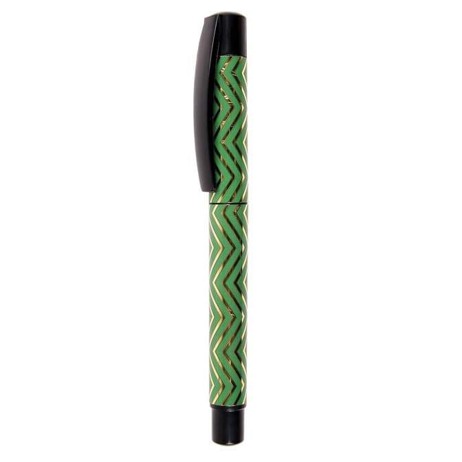 Stilou Cresco Gold 280030-C, penita iridium, alimentare rezerve, corp plastic, verde/auriu 1
