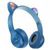 Casti Bluetooth Over Ear P47M, cu urechi, lumina LED RGB, albastru inchis