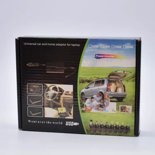 Incarcator universal casa si auto pentru laptop, 8 capete, port USB, 100W, negru