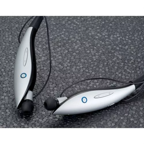Casti Bluetooth Echo Jogging, suport de gat cu speaker incorporat, microfon, husa, negre/argintii