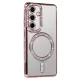 Husa Samsung Galaxy A56, Electroplating Bling Magsafe, protectie camera, rose gold