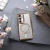 Husa Samsung Galaxy A56, Electroplating Bling Magsafe, protectie camera, rose gold