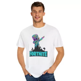   Tricou personalizat alb, copii/adulti, design Marshmello Fortnite, modal, diverse marimi