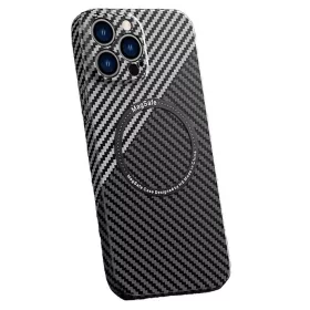   Husa Apple iPhone 13 Pro, iPefet Carbon, textura kevlar, Magsafe, negru/gri