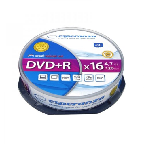 Set 10 bucati DVD+R ESPERANZA 4,7GB X16