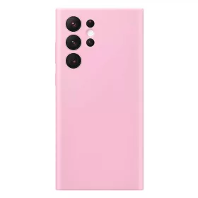   Husa Samsung Galaxy S23 Ultra, Luxury Silicone, catifea in interior, protectie camere, roz deschis