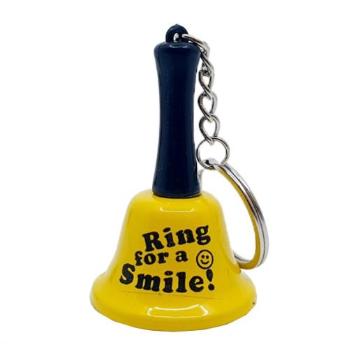 Breloc clopotel metalic, "Ring for a smile", galben