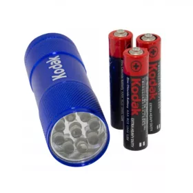   Lanterna Kodak 9 LED-uri, 46 lumeni, carcasa metalica, baterii incluse, albastra