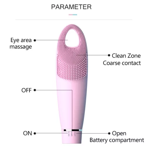 Perie de curatare a fetei HQ-1812, aparat pentru masaj facial, impermeabil, ultrasunete, albastra