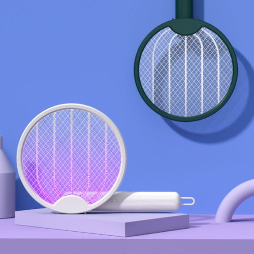 Paleta cu lumina UV impotriva tantarilor si alte insecte, alimentare USB, picior pliabil, alba