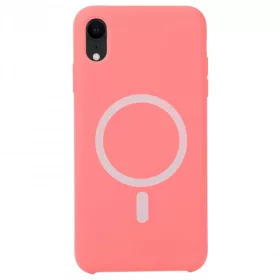   Husa Apple iPhone 13 Pro, Magsafe Silicone, protectie camera, microfibra, roz pal