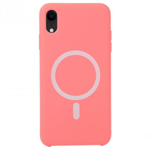 Husa Apple iPhone 13 Pro, Magsafe Silicone, protectie camera, microfibra, roz pal