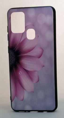 Husa de protecție pentru Samsung Galaxy A21S ,  hibrid TPU + PC, model Purple Flower