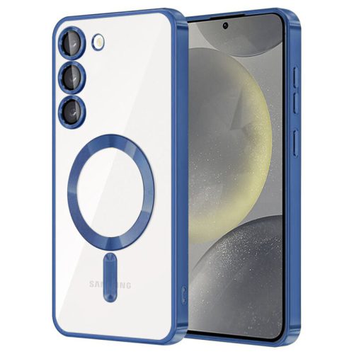 Husa Samsung Galaxy S23 FE, Electroplating Magsafe TPU, protectie camera, albastra