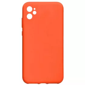   Husa Apple iPhone 11 Luxury Silicone, catifea in interior, protectie camere, portocalie