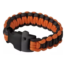   Bratara model Elevate Elliott Survival din snur tip Paracord, cu fluier, negru/portocaliu