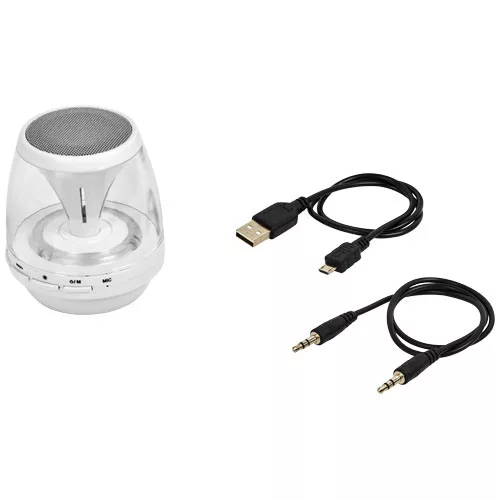 Boxa portabila Bluetooth® Rave Light Up, 3W, LED-uri ambientale, alba