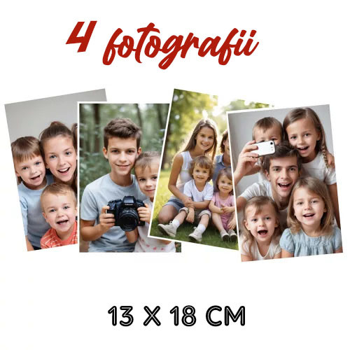 Set 4 fotografii cu imaginea ta, 13 x 18 cm