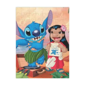   Puzzle 80 piese, 20 x 15 cm, personaje Lilo and Stitch, model 2
