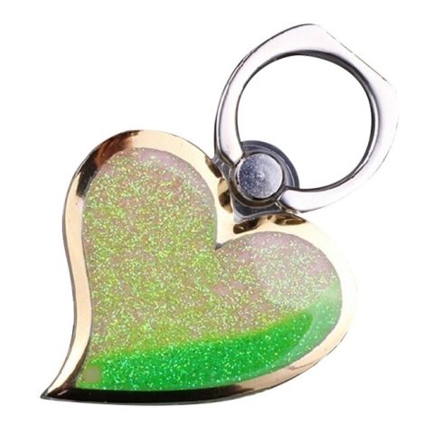 Decoratiune telefon mobil Heart, suport inclus, verde