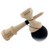 Jucarie lemn Kendama X, Rubber Grip, cupe mari V3, gaura in basecup, rulment, ata rezerva, negru/alb