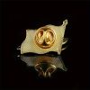 Insigna metalica "Romania", 20 x 20 mm, design steag