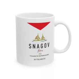   Cana ceramica personalizata, mesaj "Snagov", 330 ml, alba