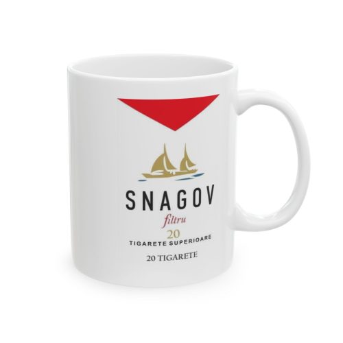 Cana ceramica personalizata, mesaj "Snagov", 330 ml, alba