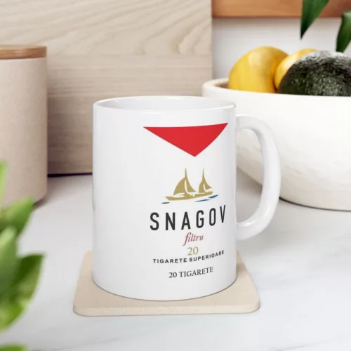 Cana ceramica personalizata, mesaj "Snagov", 330 ml, alba