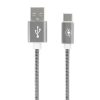 Cablu de date si incarcare USB to Type-C Goospery, 2A, 1 metru, metalic, argintiu