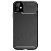 Husa Carbon Fiber pentru Apple iPhone 11, aspect carbon, neagra