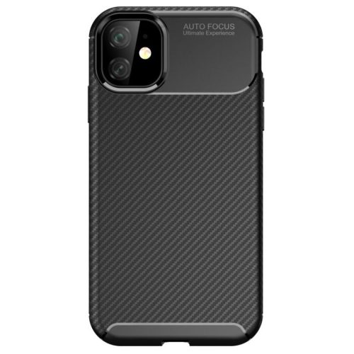 Husa Carbon Fiber pentru Apple iPhone 11, aspect carbon, neagra