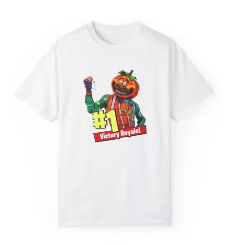 Tricou personalizat alb, copii/adulti, design Victory Royale 1, modal, diverse marimi